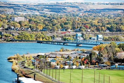 A local KiwiAir helicopter tour over Lewiston Idah, Clarkston Washington, and the Blue Bridge spanning the Snake River.